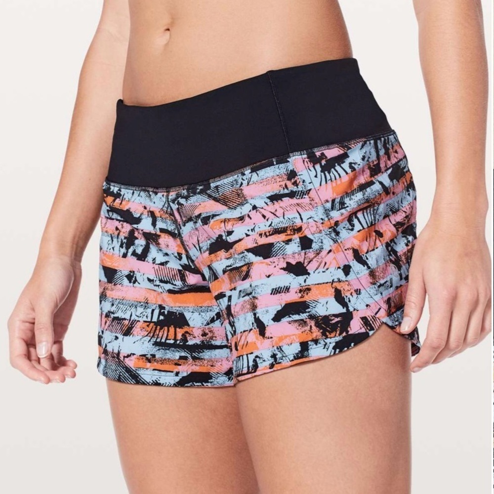 Lululemon Run Times Shorts II 2.5” Inversion Multi/Black –Retired Edition Size 4